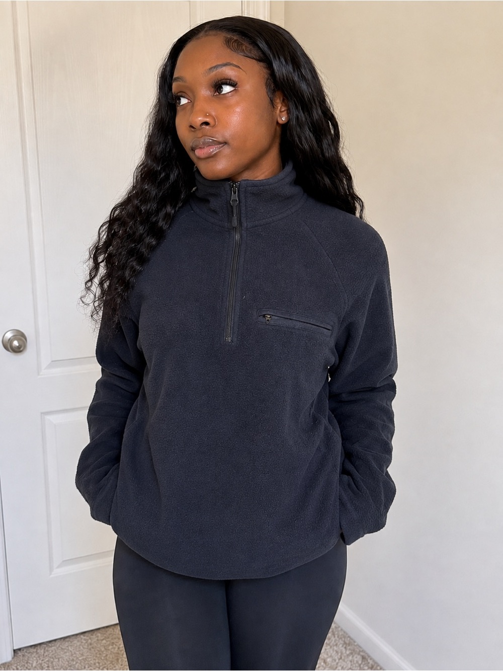 Marc Anthony Black Half-Zip Fleece Pullover
